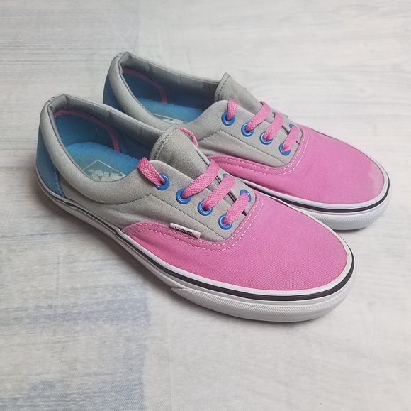 pink and blue vans shoes